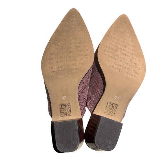 Chocolat Blu Clint Mule in Purple / Red Snake Print Size 37 / 6.5 7 - Picture 8 of 9